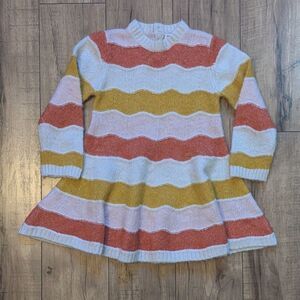 Mayoral Girls Wavy Striped Knit Long Sleeve Sweater Dress Fall 24 Months